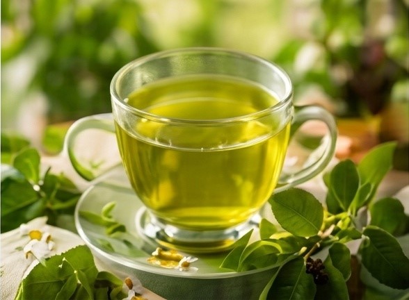 Tasse de thé vert aromatisé de Vertcitron